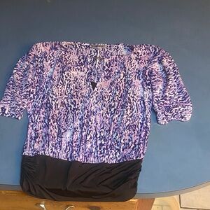 Jennifer Lopez Purple and Black Blouse